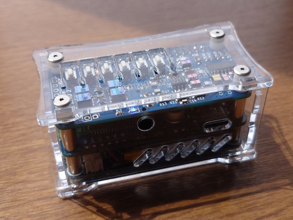 SabreberryDAC Zero2 Acrylic Enclosure with UPS HAT