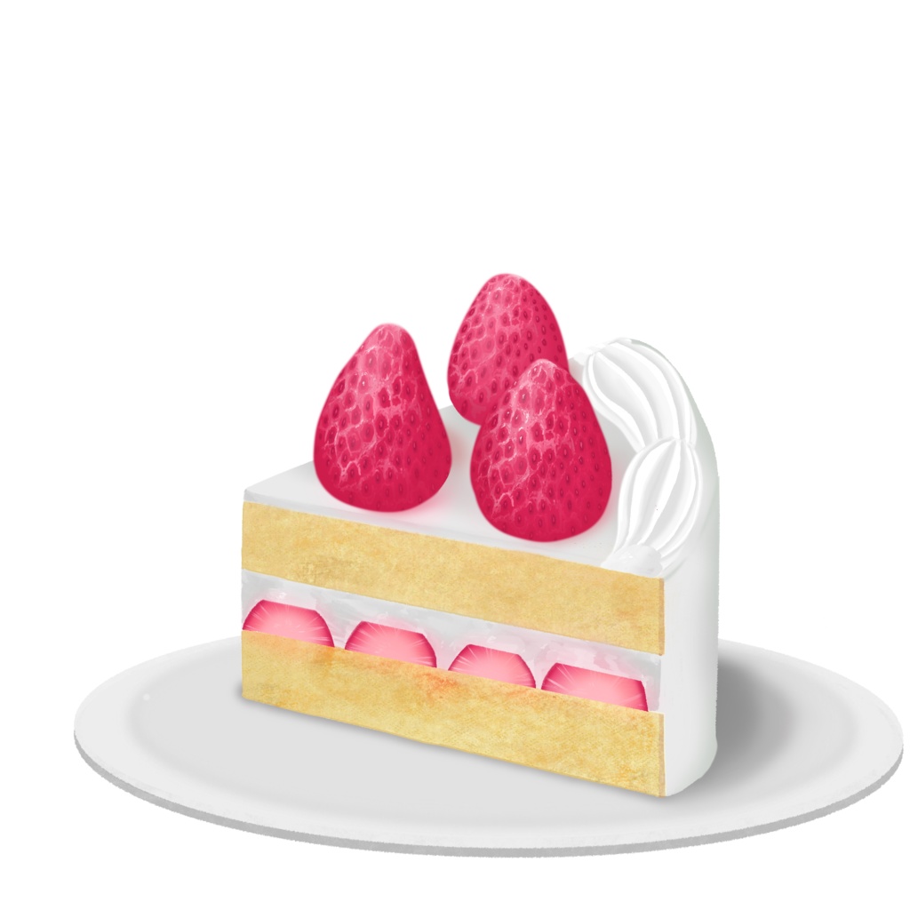 【透過素材】ショートケーキ