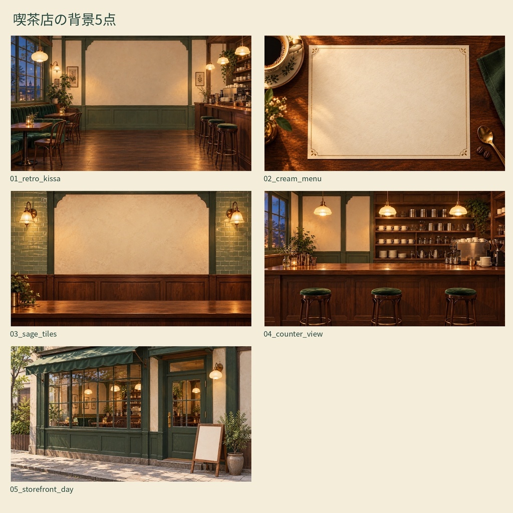 【ココフォリア素材】レトロ喫茶素材【1〜4PL・PNG51点】