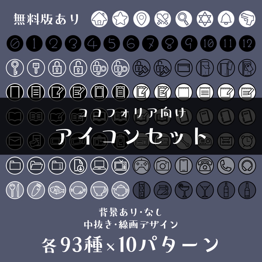 【無料版あり】TRPGアイコンセット【93種×10パターン】