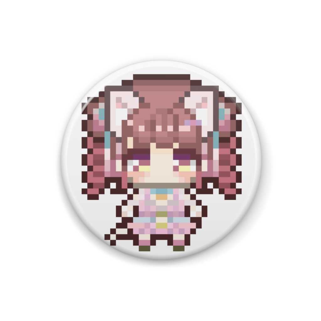 猫型めめこ🐈🩷🩵 缶バッチ