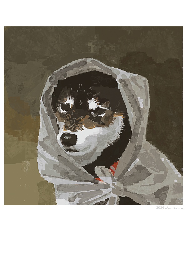 「雨水しみこみ犬」ポストカード
