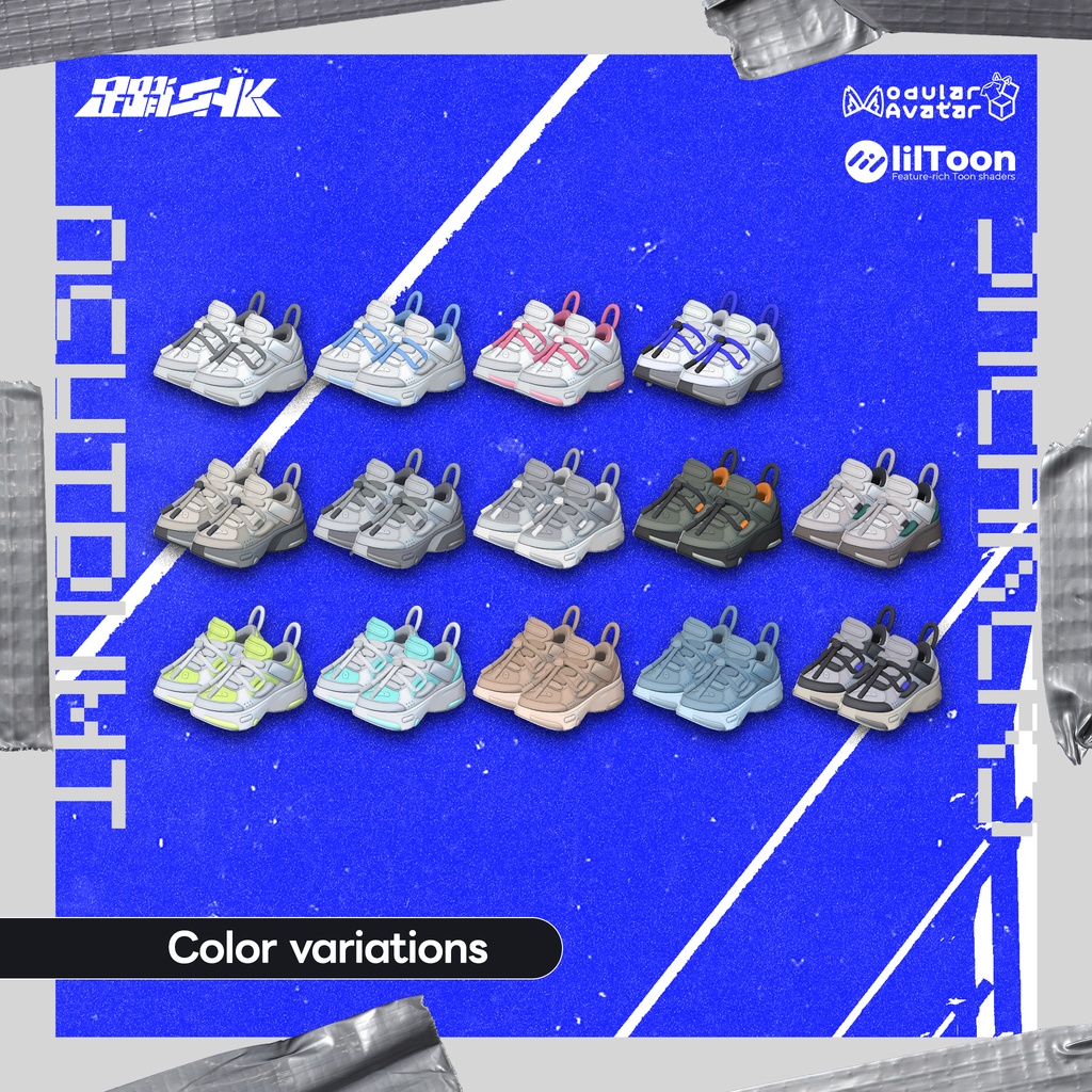 【VRChat想定】アバター用スニーカー『WARV』【複数アバター対応】