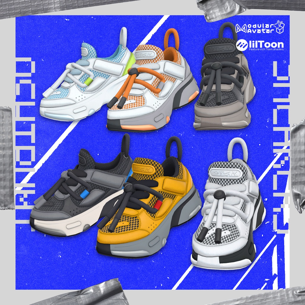 【VRChat想定】アバター用スニーカー『WARV』【複数アバター対応】