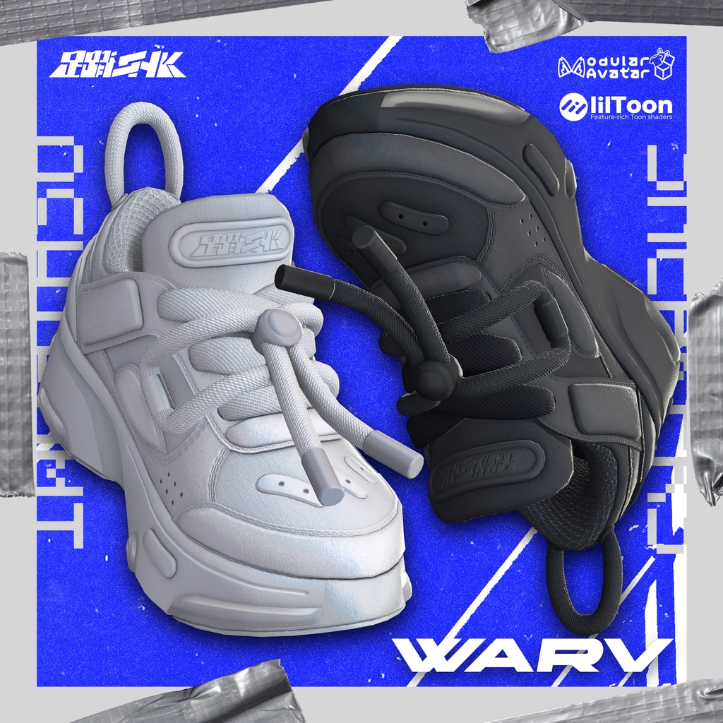 【VRChat想定】アバター用スニーカー『WARV』【複数アバター対応】