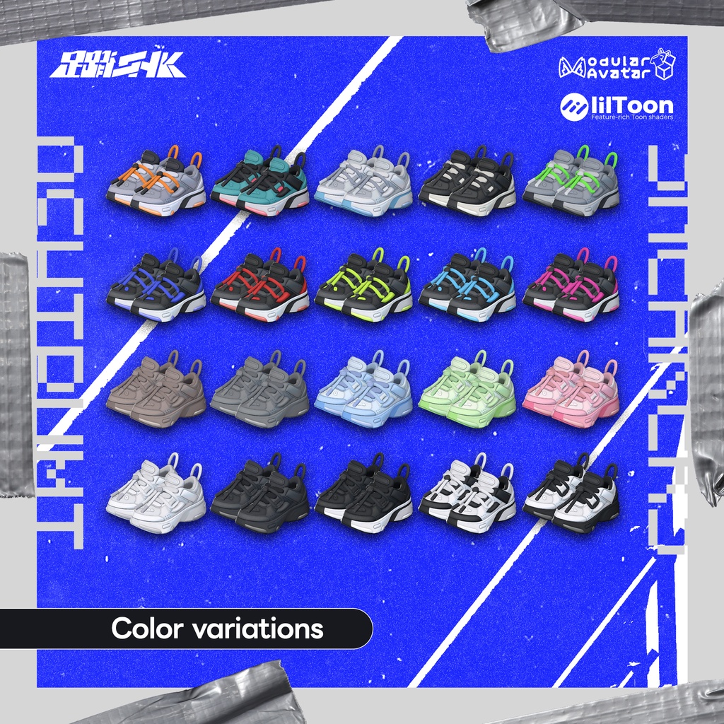 【VRChat想定】アバター用スニーカー『WARV』【複数アバター対応】