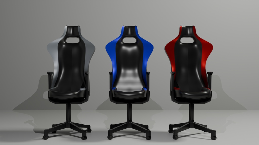 ゲーミングチェア 3色セット 汎用3Ⅾモデル