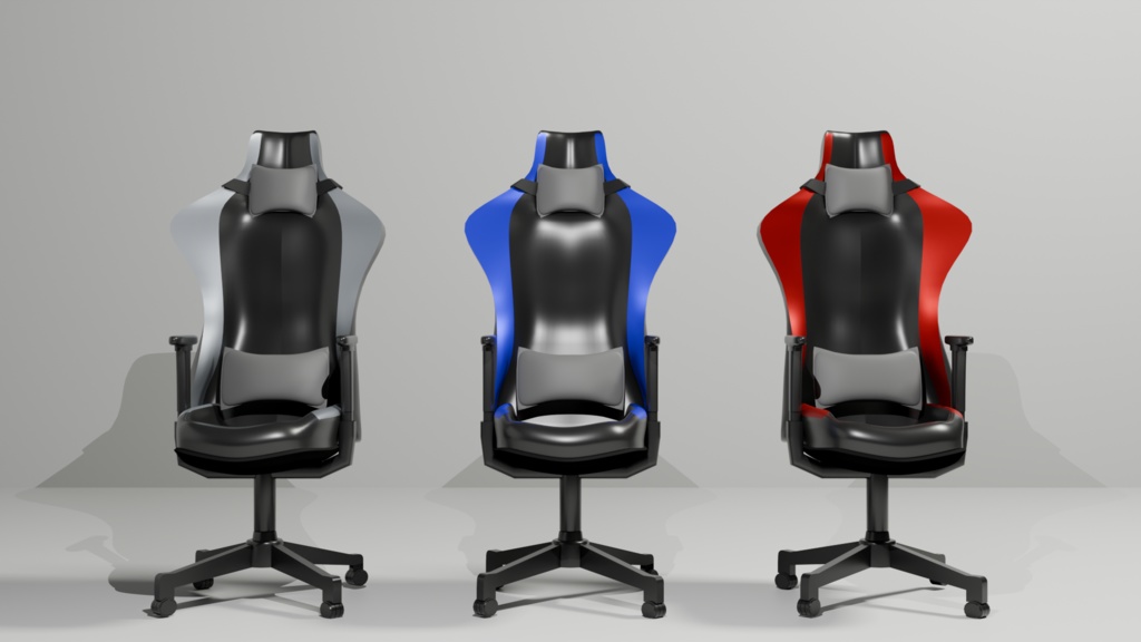 ゲーミングチェア 3色セット(クッション付き)汎用3Ⅾモデル