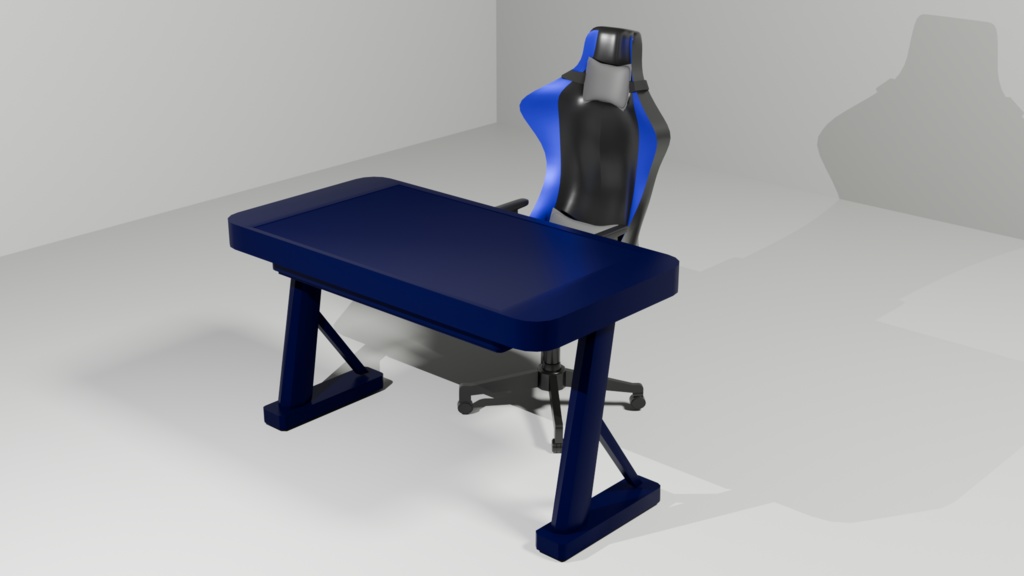 ゲーミングチェア+デスクセット 3Ⅾモデル(クッション付き)