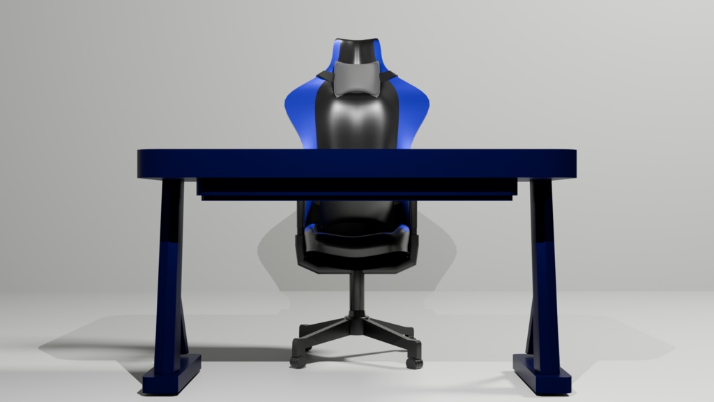 ゲーミングチェア+デスクセット 3Ⅾモデル(クッション付き)