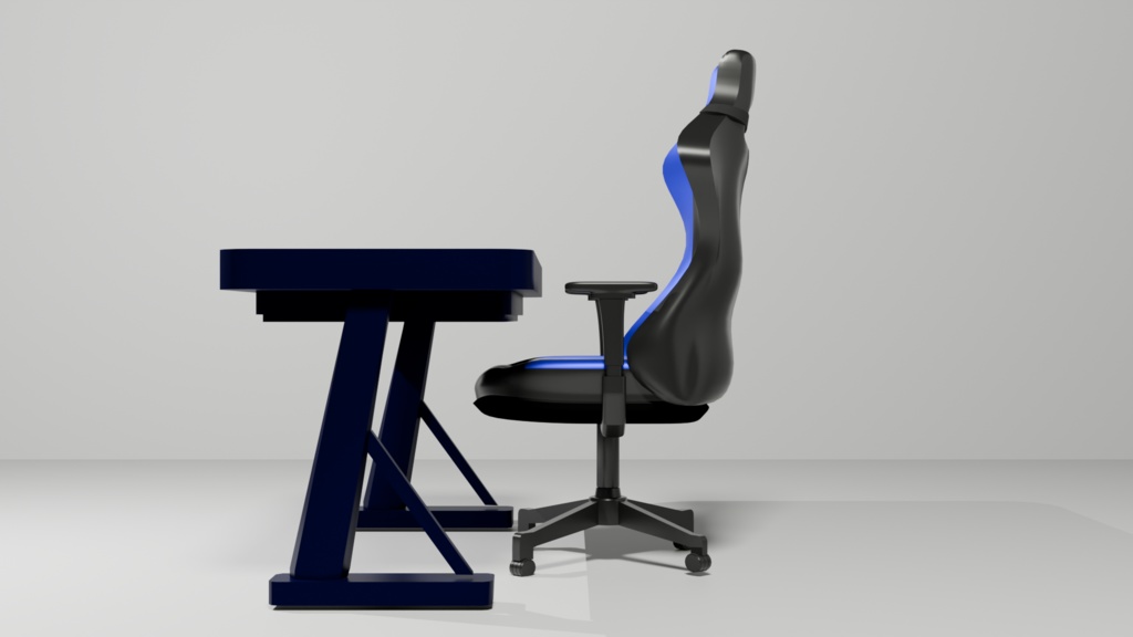 ゲーミングチェア+デスクセット 3Ⅾモデル(クッション付き)