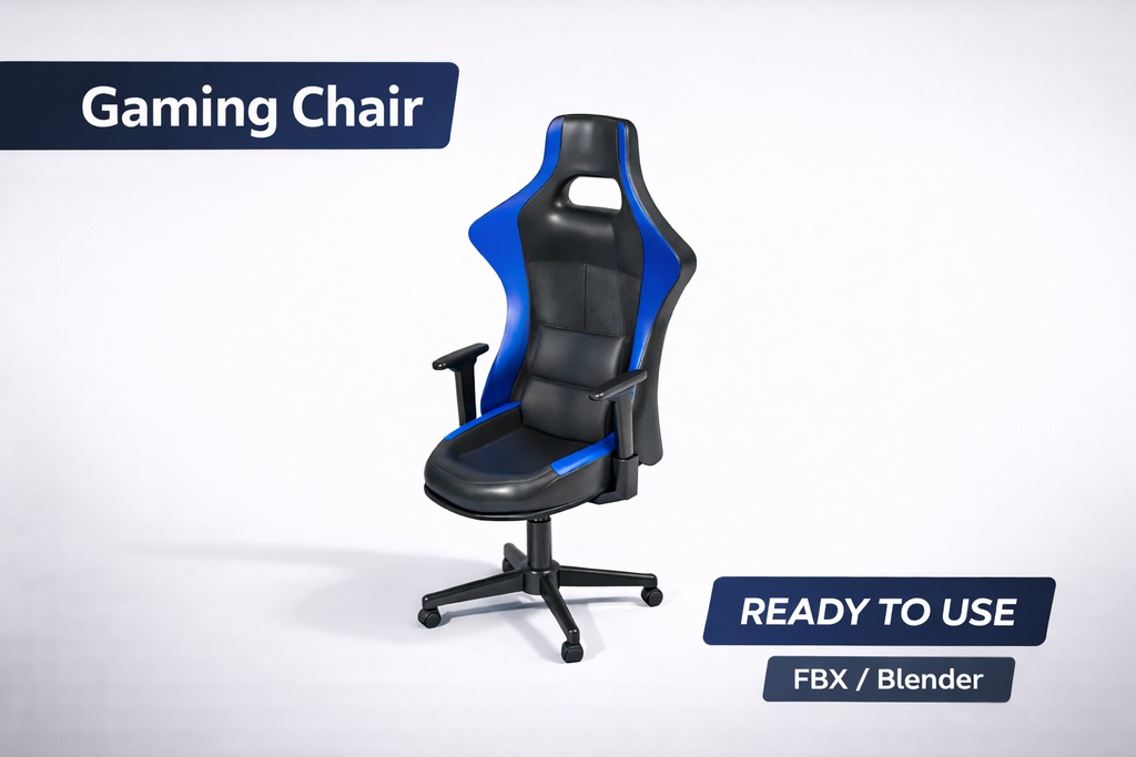 ゲーミングチェア（クッション付き）単色　汎用３Ⅾモデル