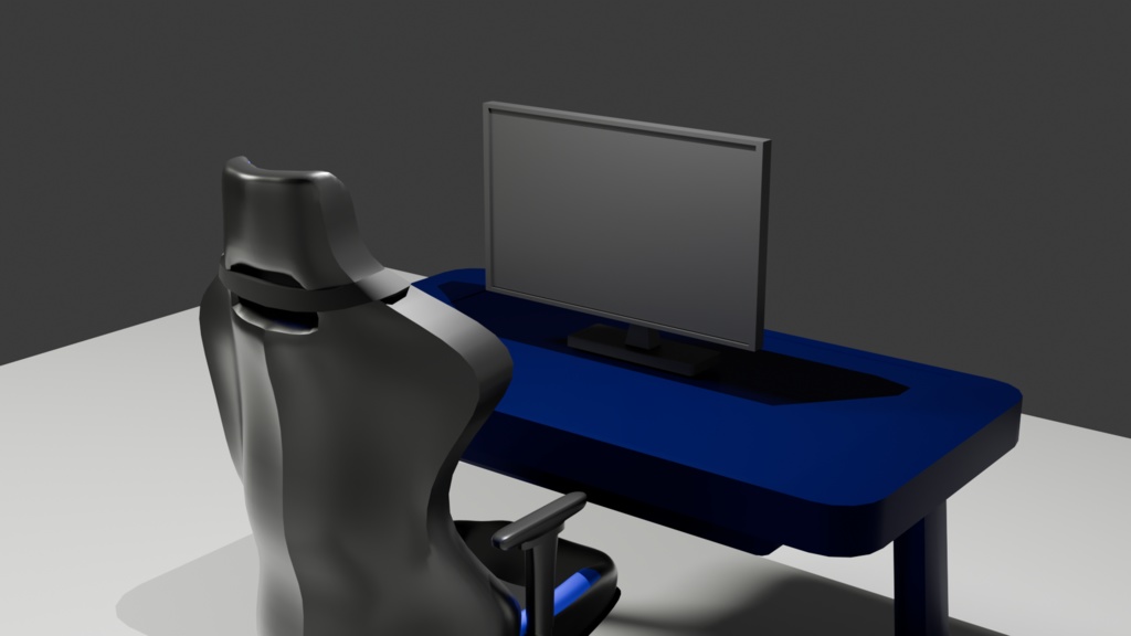 Desk Monitor 3DModel (Black)
