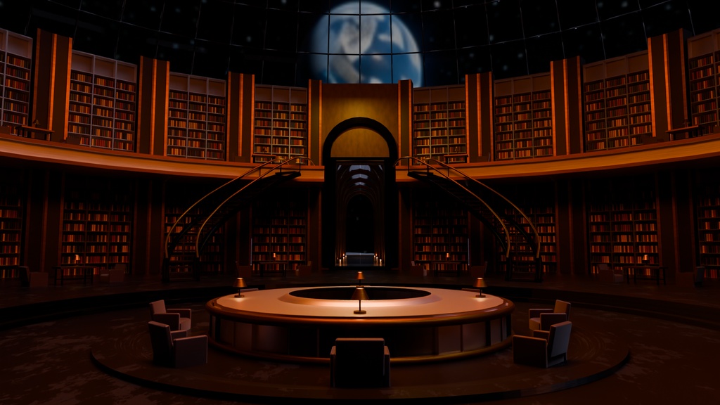 月面図書館 -Lunar Library-【ループ動画背景/配信・VTuber用】