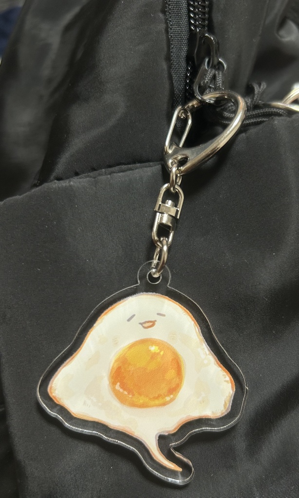 目玉焼き+エイのアクリルキーホルダー