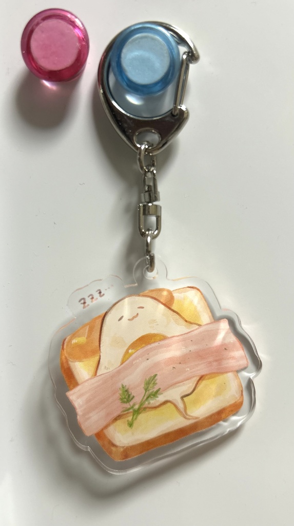 目玉焼き+エイのアクリルキーホルダー