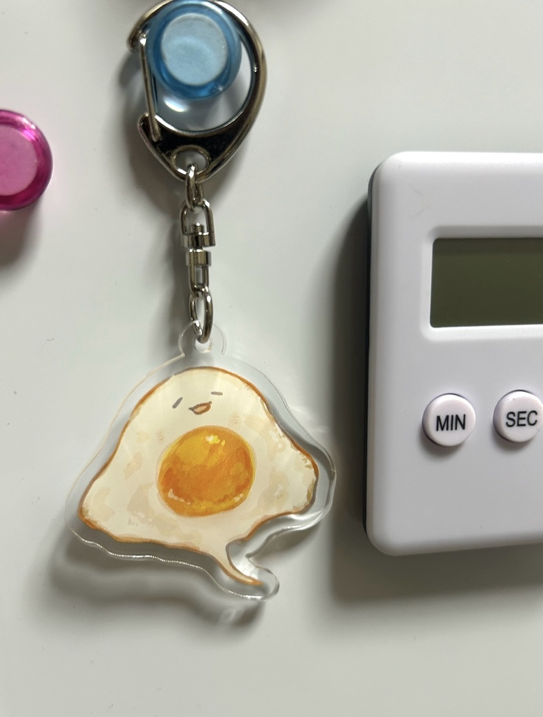 目玉焼き+エイのアクリルキーホルダー