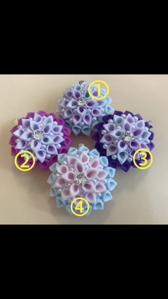 つまみ細工の2wayクリップ