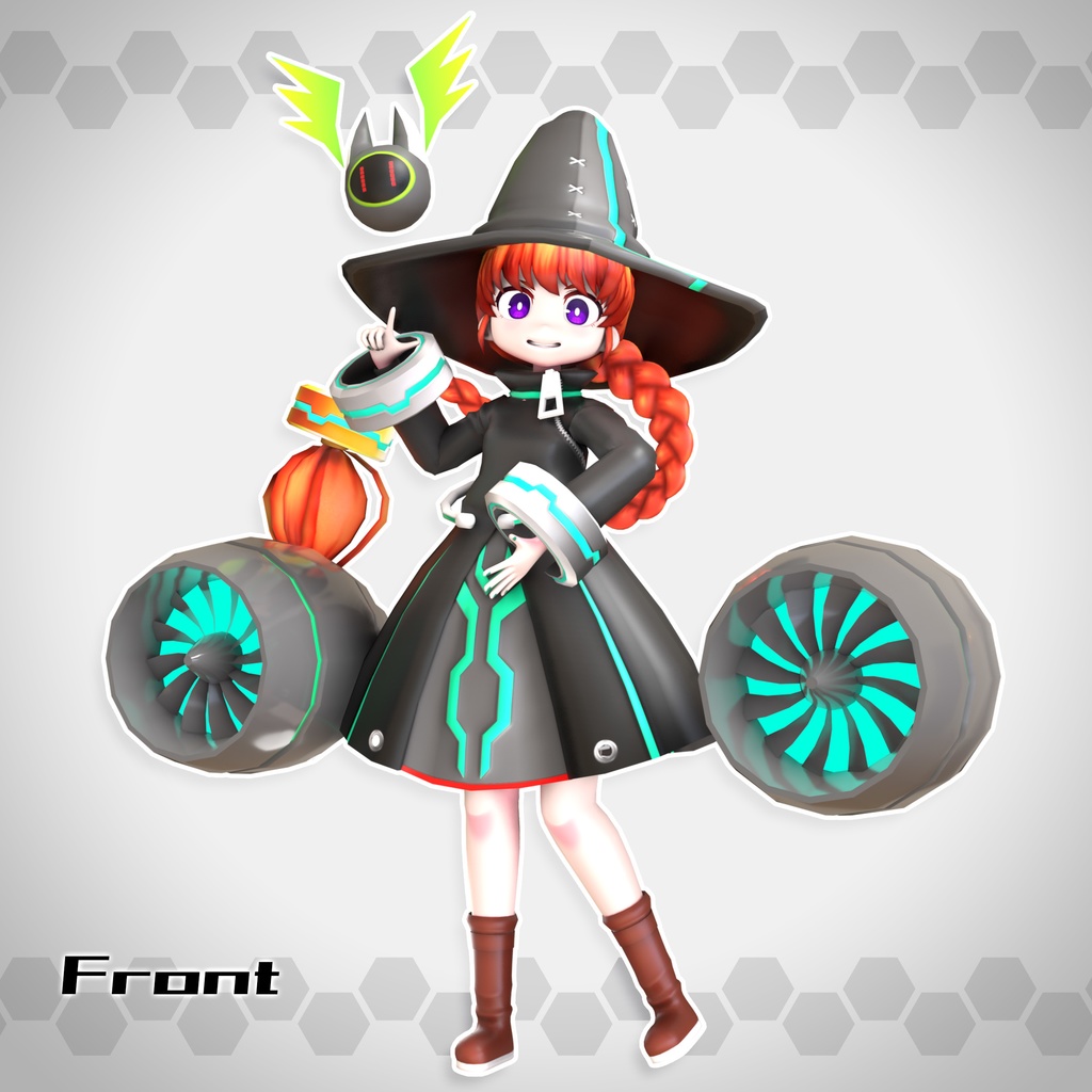 【オリジナル3Dモデル】電脳魔女 マキノ