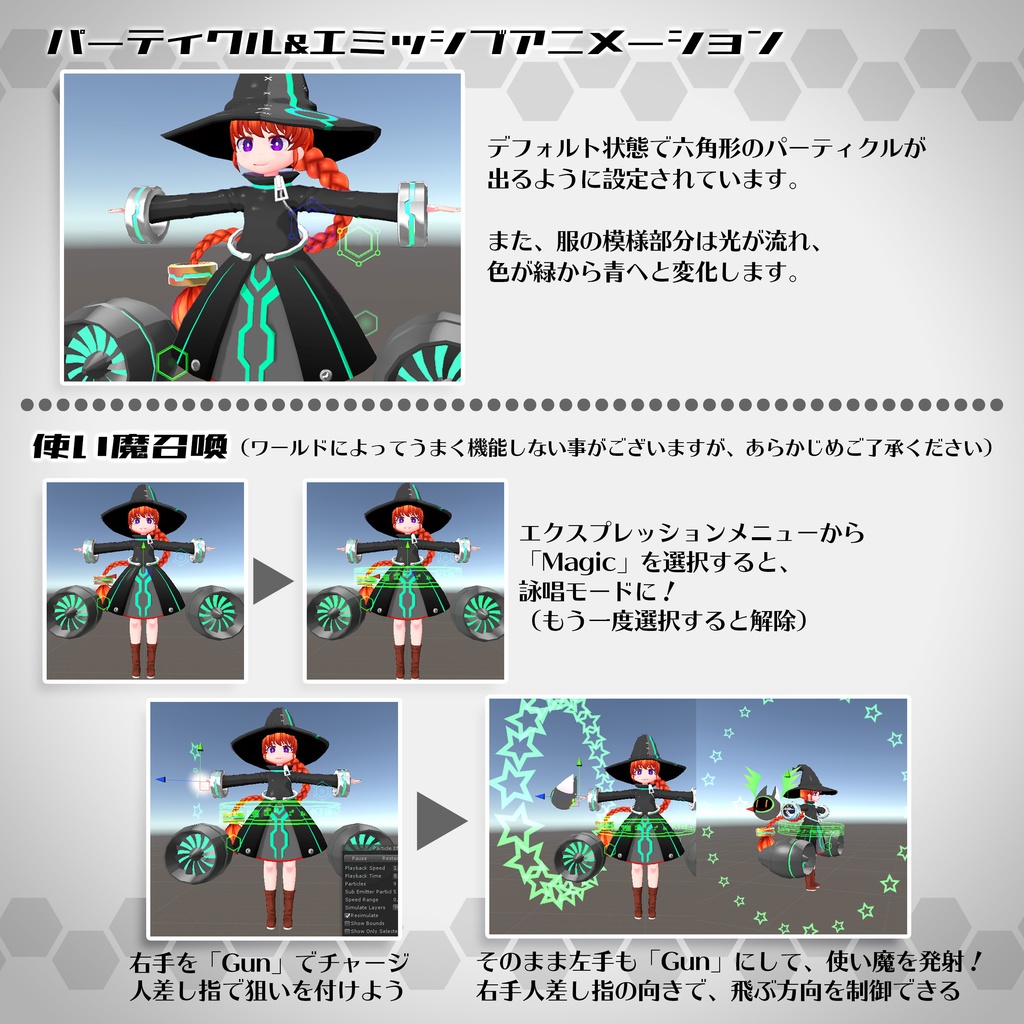 【オリジナル3Dモデル】電脳魔女 マキノ