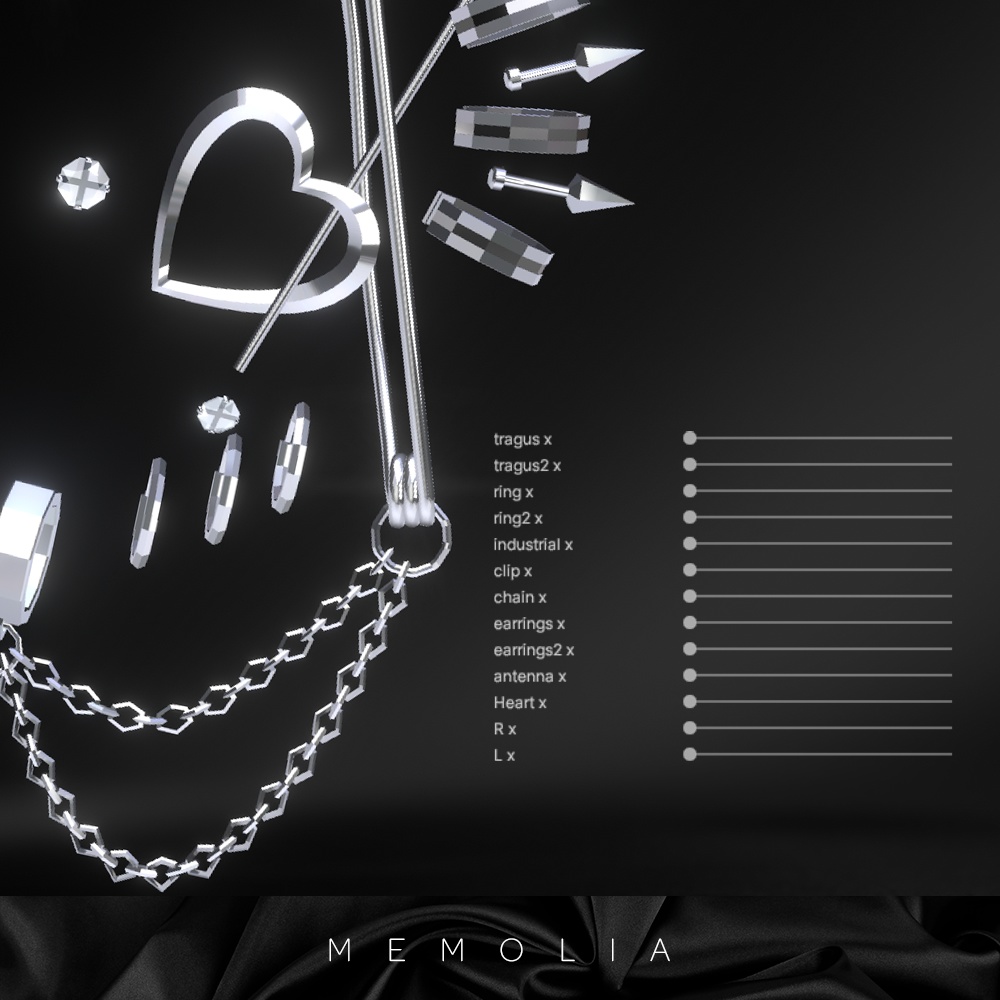 【20アバター対応】Subcul♥Heart earrings