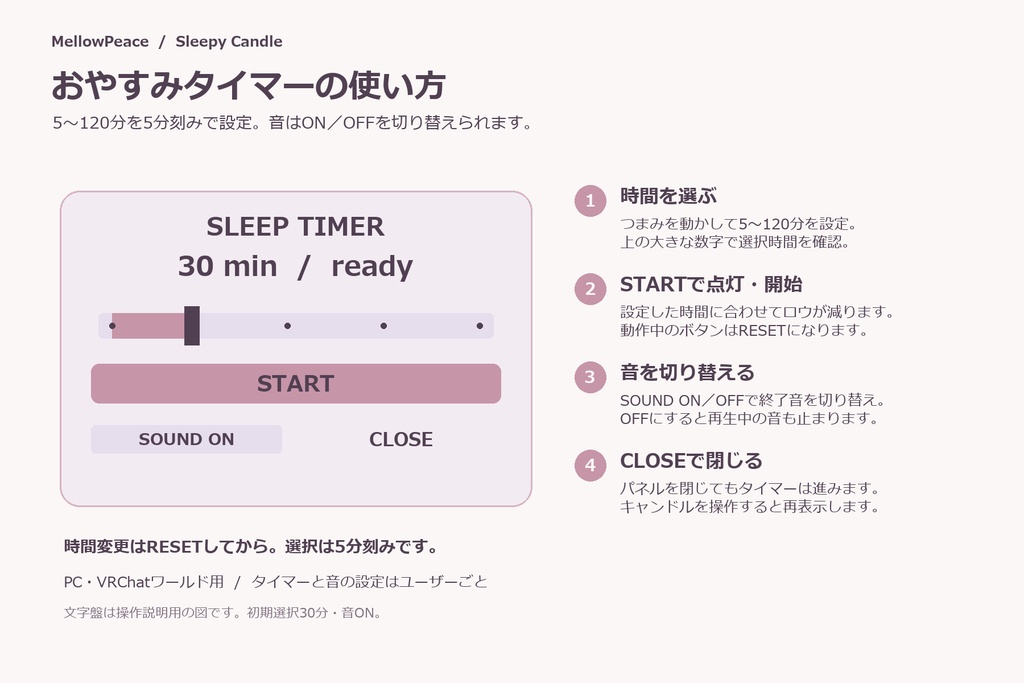 おやすみタイマー付きキャンドル