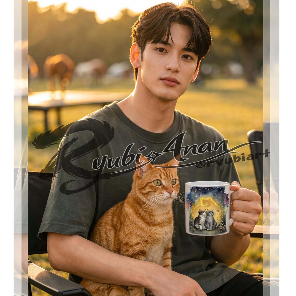 永遠の愛:ねこの家族 (縁起物) Eternal Love: A Family of Cats