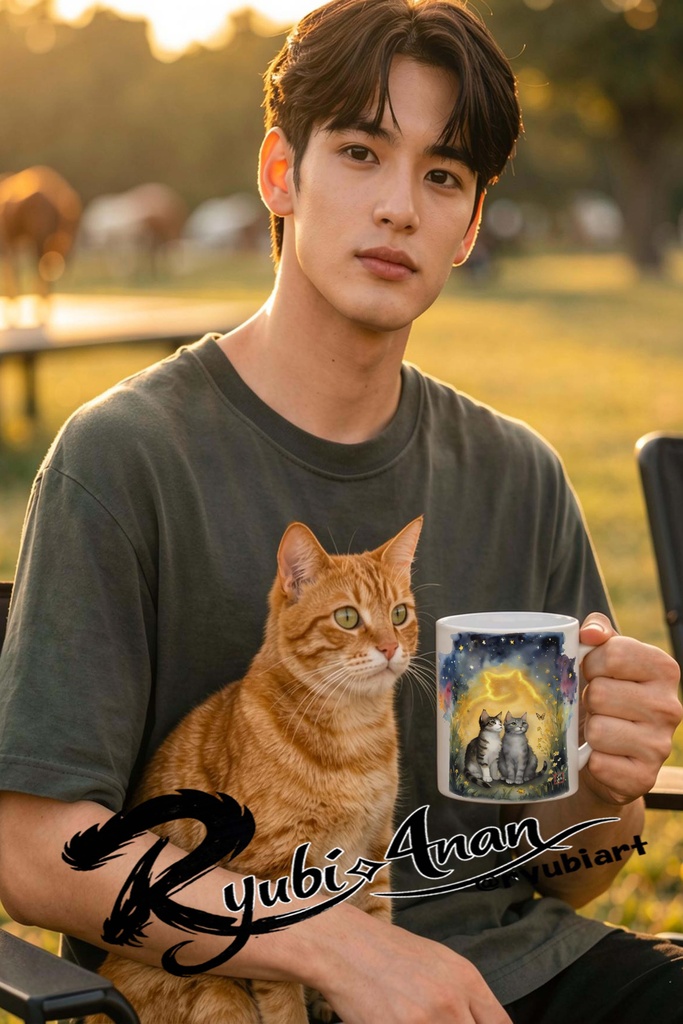 永遠の愛:ねこの家族 (縁起物) Eternal Love: A Family of Cats