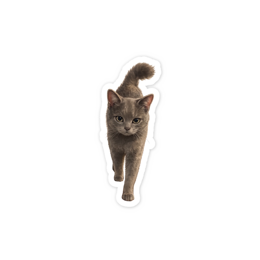 グレーキャットステッカー