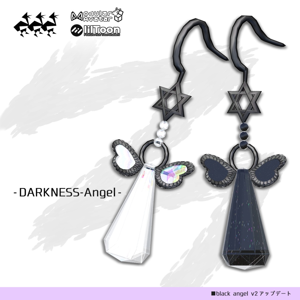 DARKNESS-Angel/2カラーピアス - black angel v2