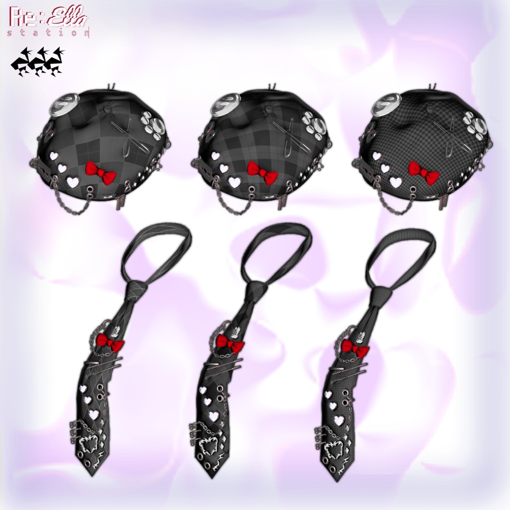 【Re:ELLA Station × #RLB】PUNK'S SWEETHEART BERET/NECK TIE【7アバターセミ対応】