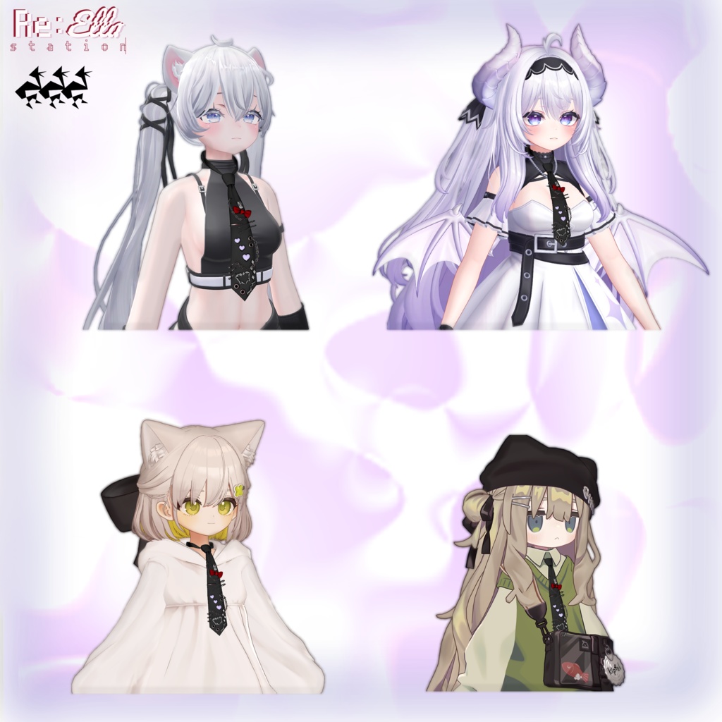 【Re:ELLA Station × #RLB】PUNK'S SWEETHEART BERET/NECK TIE【7アバターセミ対応】