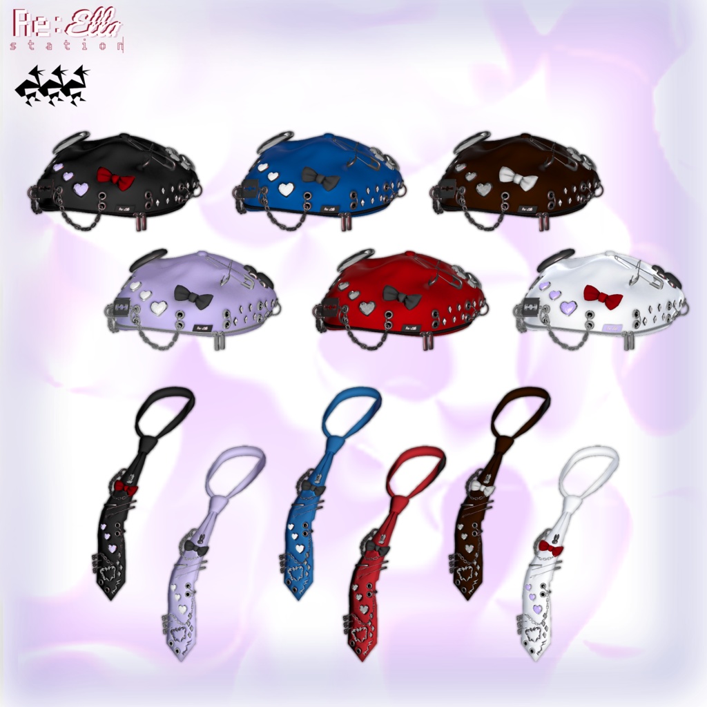 【Re:ELLA Station × #RLB】PUNK'S SWEETHEART BERET/NECK TIE【7アバターセミ対応】