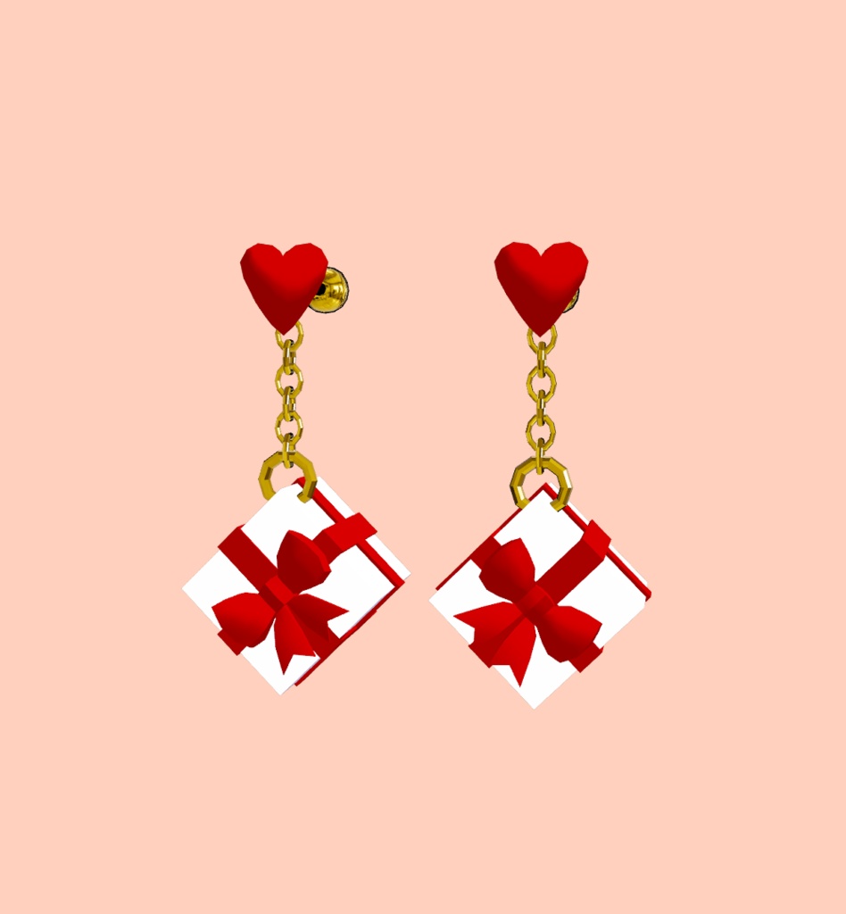 【無料】【VRC想定】プレゼント型ピアス