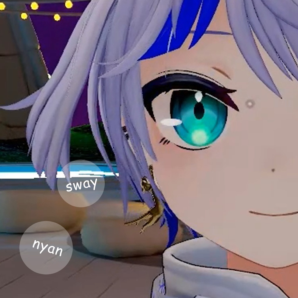 【VRC想定】揺れる ぶら下がる 猫のピアス