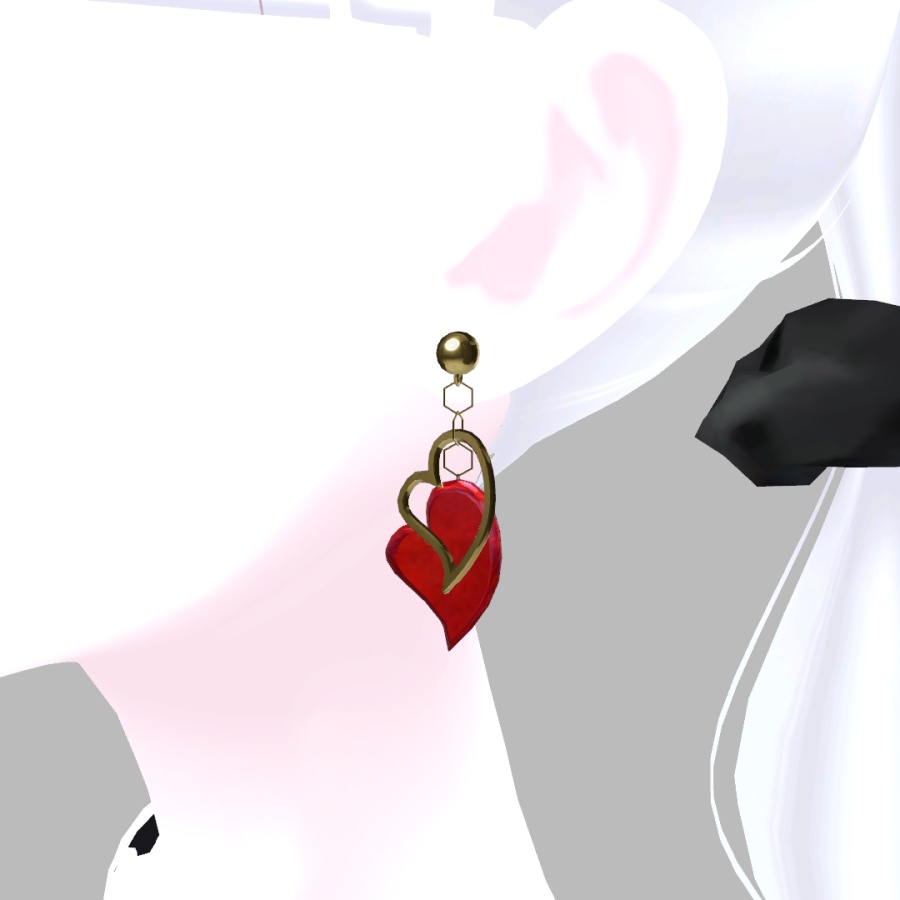 【VRC想定】ハートチェーンピアス