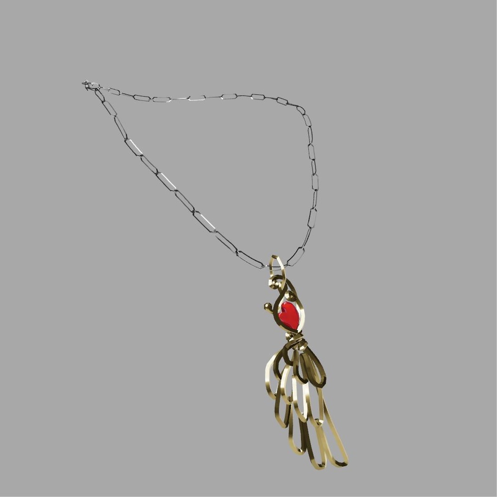【VRC想定】ハートと羽のネックレス