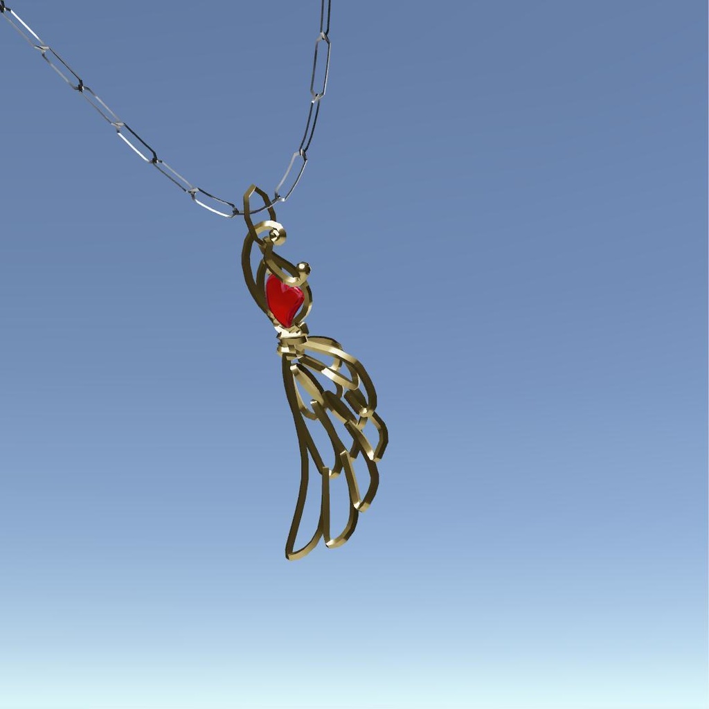 【VRC想定】ハートと羽のネックレス