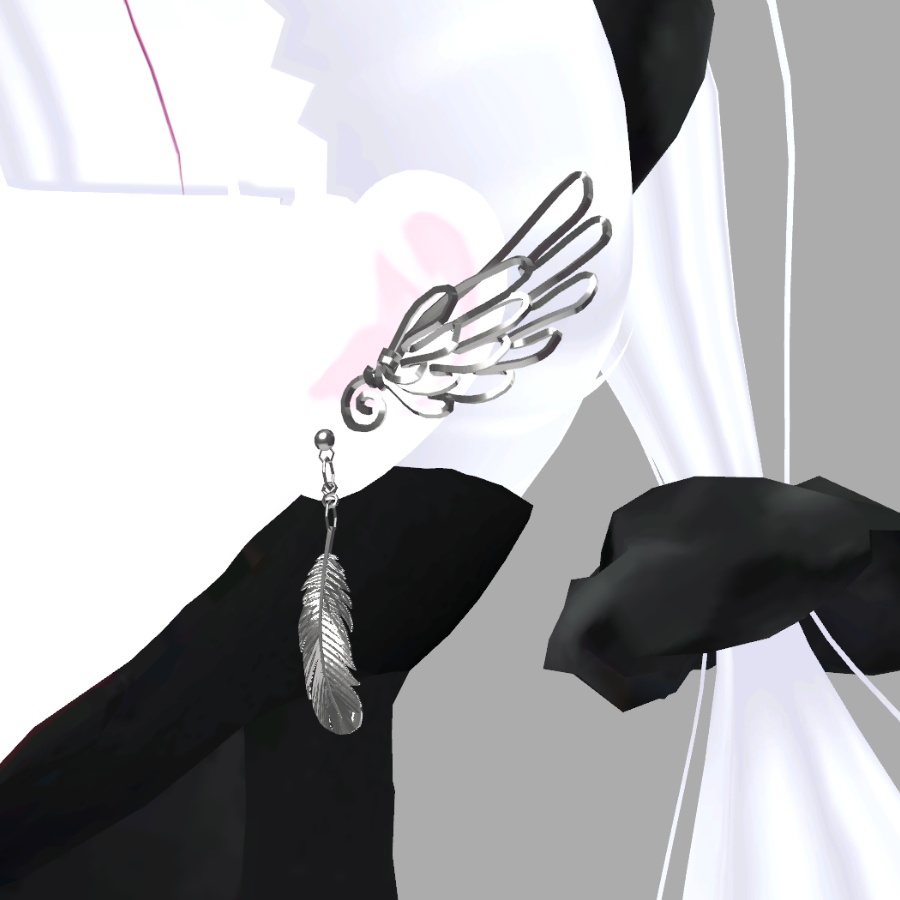 【VRC想定】羽の耳飾りとピアス