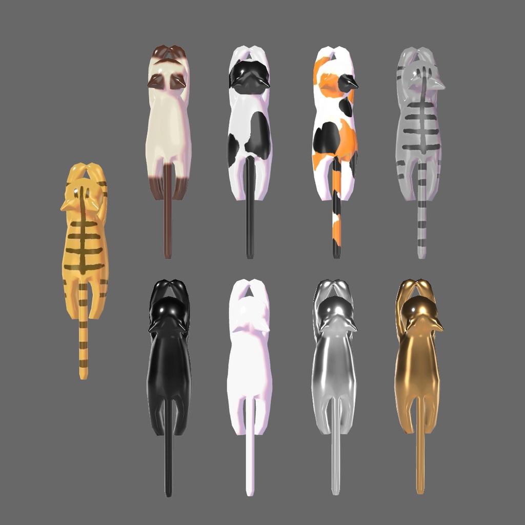 【期間限定プチセール】ぶら下がる猫の耳飾り【揺れる】【マテリアル全9種】