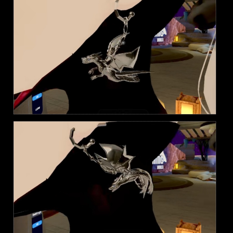 【VRC想定】揺れ動くドラゴンピアス