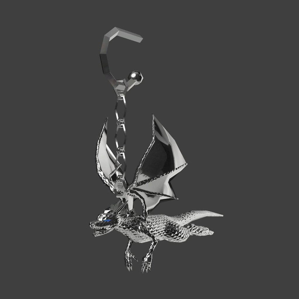 【VRC想定】揺れ動くドラゴンピアス