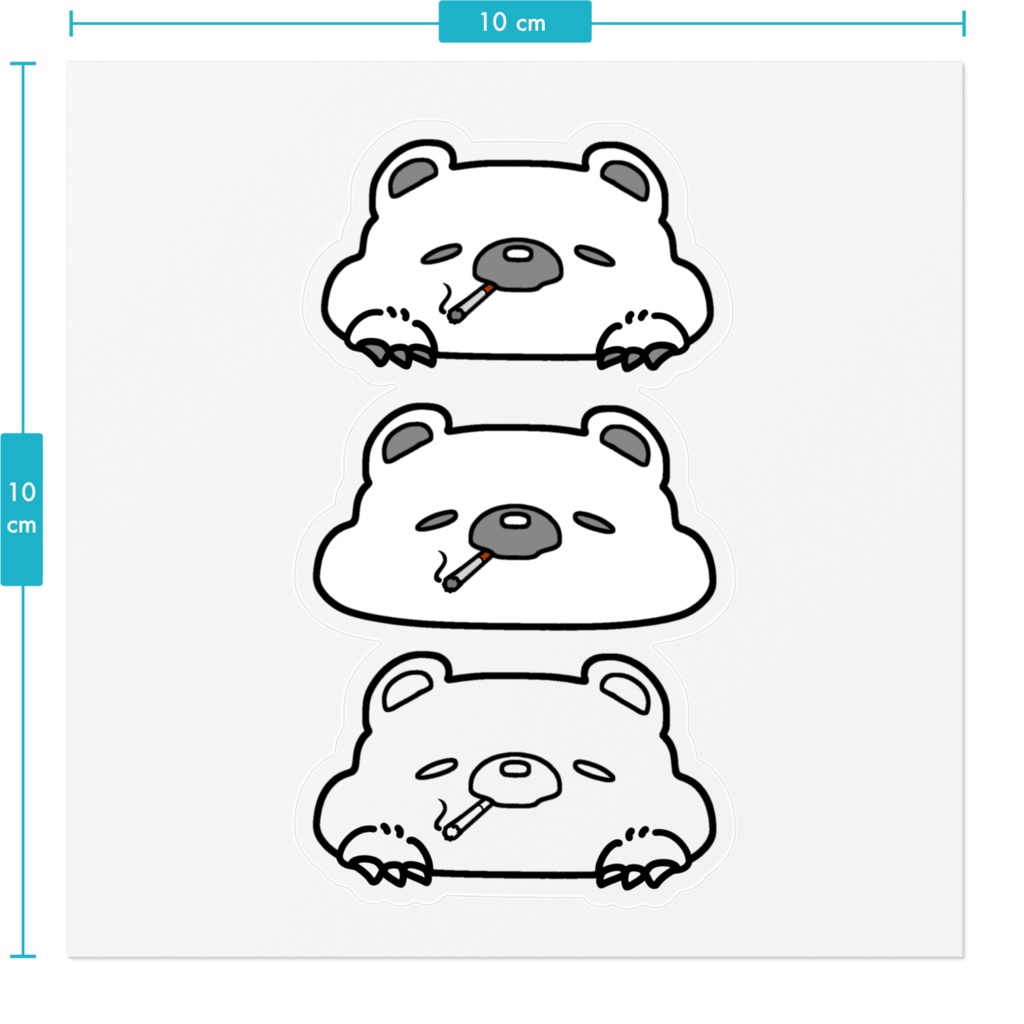 ヤニクマステッカー【100㎜×100㎜】