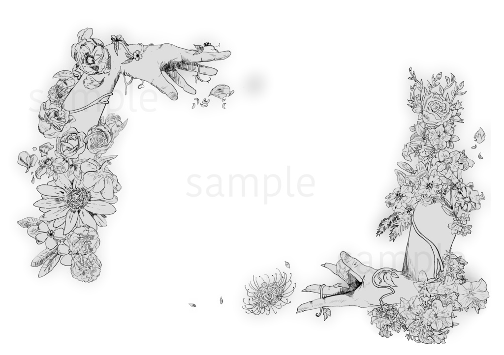 【素材】華と腕【ココフォリア装飾】