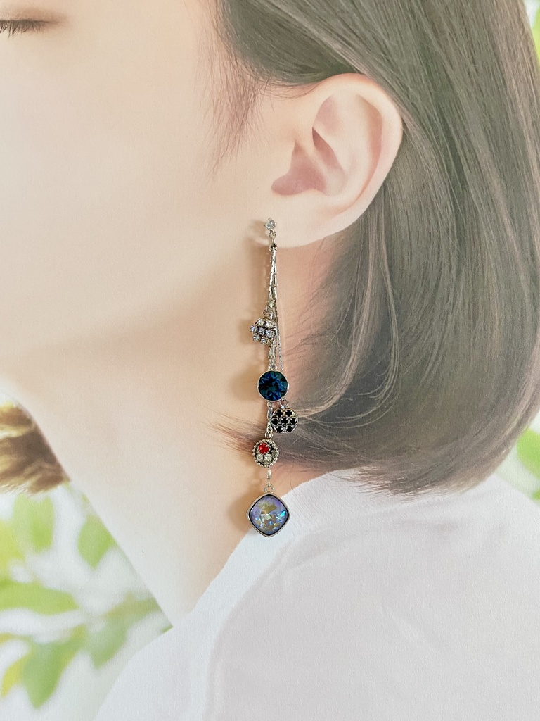 刀剣男士イメージ ビジューロングピアス 福岡一文字