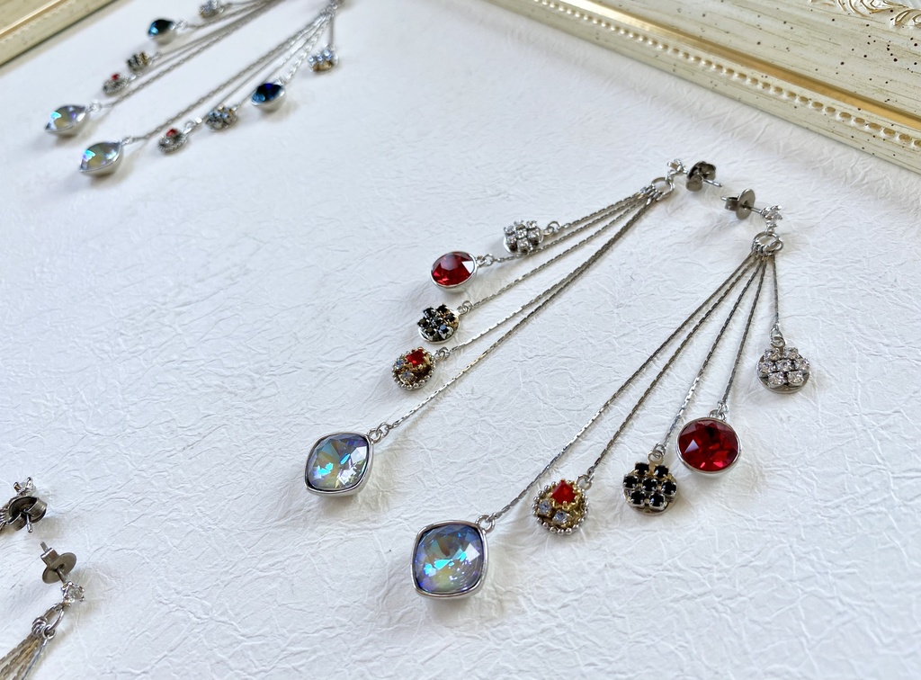 刀剣男士イメージ ビジューロングピアス 福岡一文字