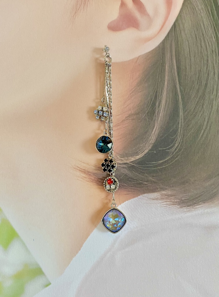 刀剣男士イメージ ビジューロングピアス 福岡一文字