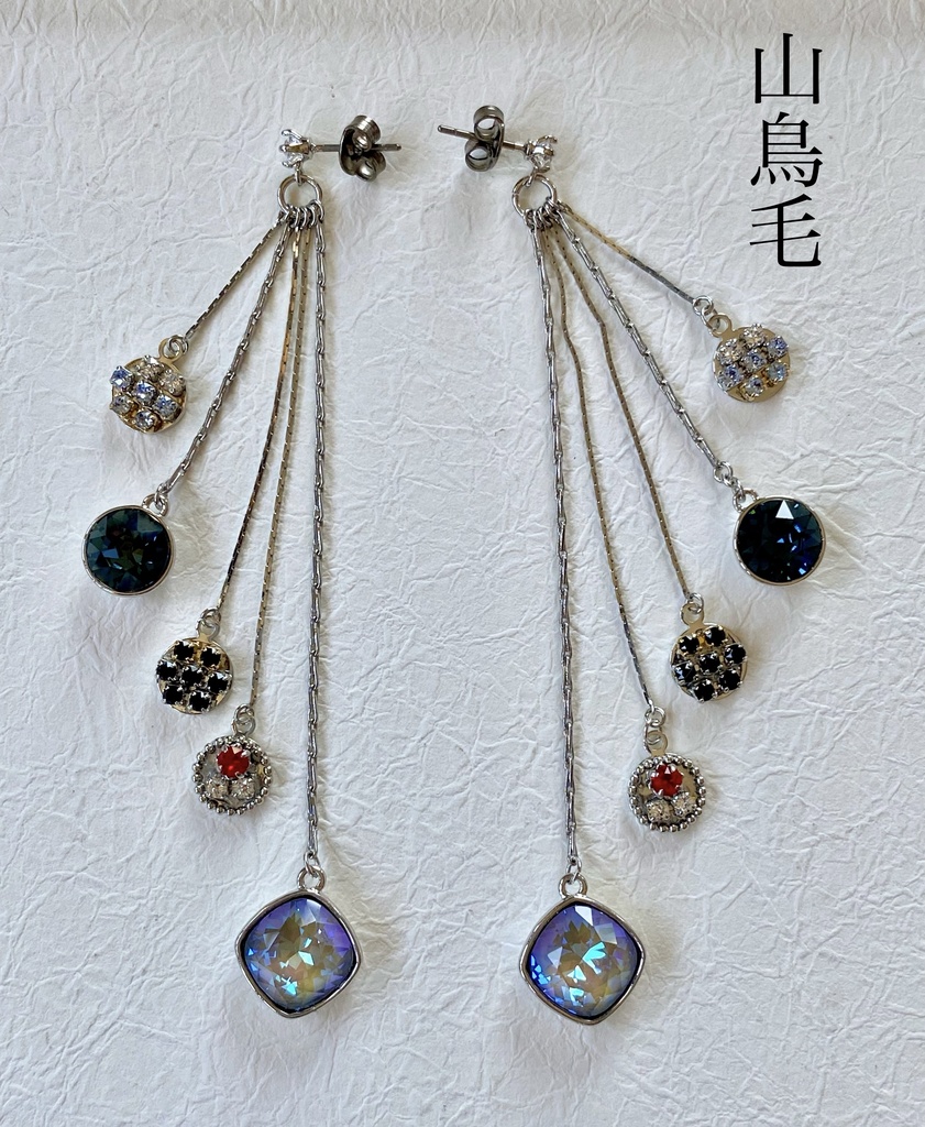 刀剣男士イメージ ビジューロングピアス 福岡一文字