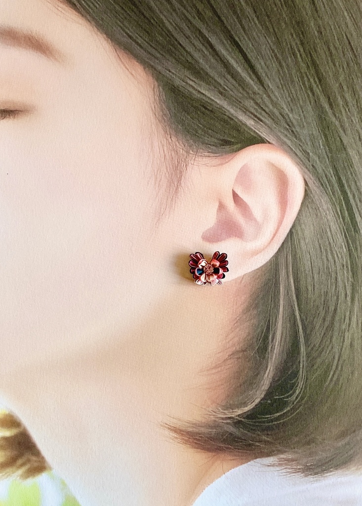 刀剣男士イメージつまみ細工ピアス/イヤリング『蝶々』