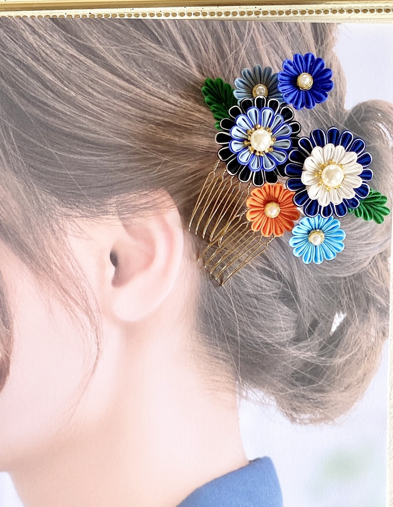 刀剣男士イメージ つまみ細工ヘアコーム『雛菊』